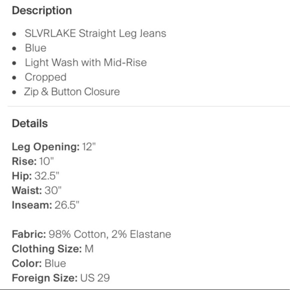 SLVRLAKE Lou Lou Mid-rise Slim-leg Jeans In Love Burns 29 - Picture 11 of 11